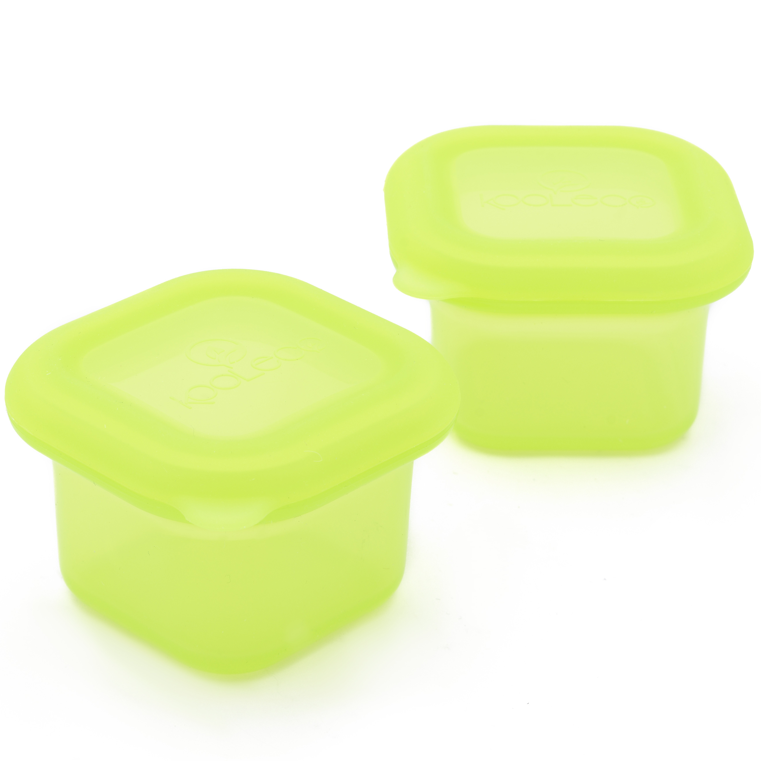 2 silicone food containers 100ml - Lime