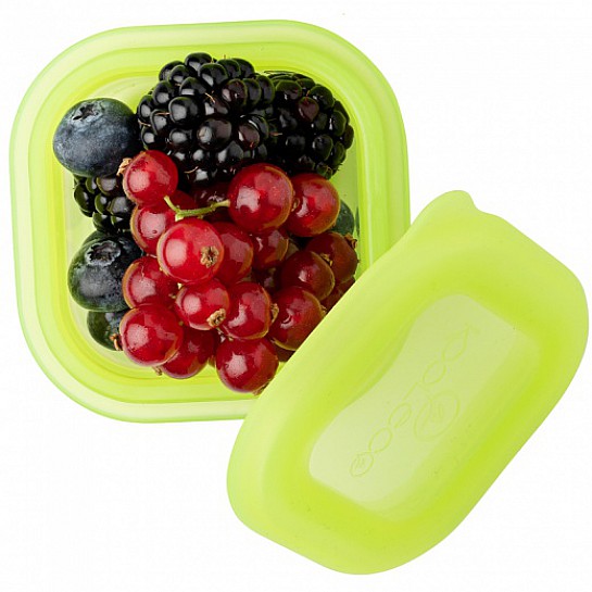 2 silicone food containers 100ml - Lime